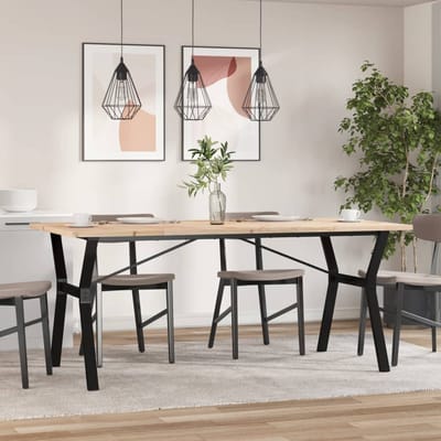 vidaXL - Eettafel - Y-frame - 180x90x75,5 - cm - massief - grenenhout - en - staal