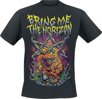 Bring Me The Horizon T-shirt - Smoking Dinosaur - S tot XXL - voor Mannen - zwart