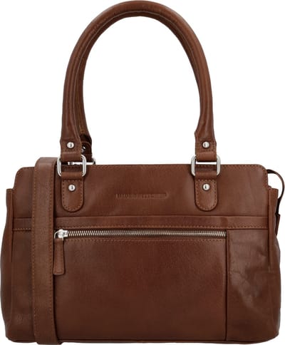 Hide & Stitches Mississippi Handtas Dames - Schoudertas met afneembare schouderband - Tas van 100% Leder - Cognac