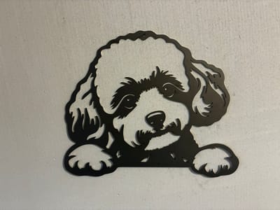 Metalen Hond - Toy Poedel - Wanddecoratie Cortenstaal