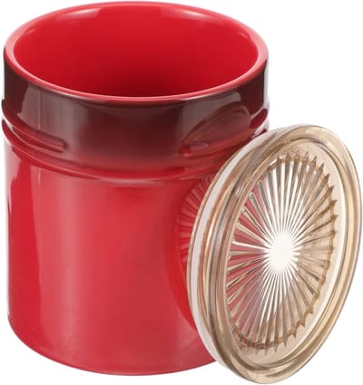 Keramische Voorraadpot - Thee Pot Opslag - Keuken Organisatie - Luchtdicht Deksel - 10.5x8.8cm - Rood