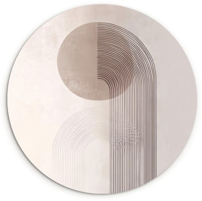 WallCircle® Wandcirkel 120x120 cm - Muurcirkel Minimalistisch - Cirkel - Lichtgrijs - Muurdecoratie woonkamer - Wanddecoratie slaapkamer - Kamer decoratie accessoires - Ronde schilderijen XXL