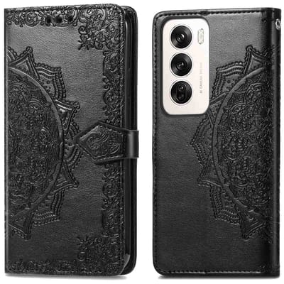 imoshion Hoesje - Geschikt voor Oppo Reno 12 Pro - Mandala Bookcase - Zwart