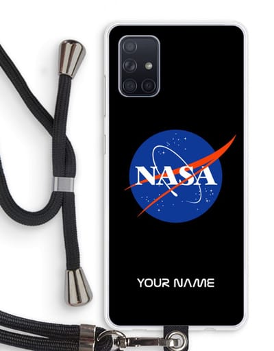 Gepersonaliseerd - Case Company® - Hoesje met koord geschikt voor Samsung Galaxy A71 hoesje met Koord - NASA - Telefoonhoesje met Zwart Koord - Bescherming aan alle Kanten en Over de Schermrand