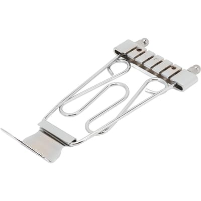 6-Snarige Trapeze Staartstuk met Schroeven Hoogteverstelling Open Frame Brug Staartstuk voor Archtop zilver
