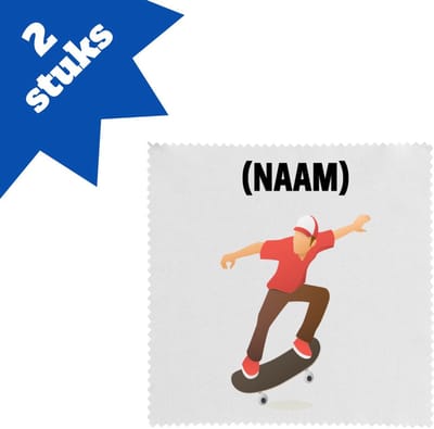 Akyol - skateboarden met eigen naam brillendoekjes - Sport - skateboarder - skaten - 17,8 bij 17,8 cm - 2 stuks