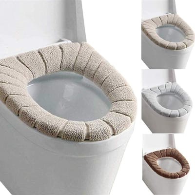 WC-brilhoezen - Toiletzitting warm - Comfort in huis - Wasbaar en rekbaar - 3 stuks - Beige