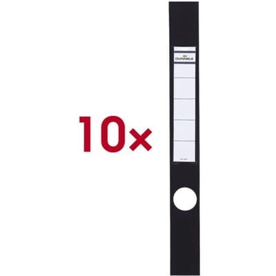 DURABLE ordnerrug-etiketten Ordofix, rugbreedte 40 mm, zelfklevend, 10 stuks, zwart