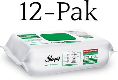 Sleepy Easy Clean Reinigingsdoekjes Witte Zeep – 12 x 100 Stuks – 1200 Multifunctionele Vochtige Schoonmaakdoekjes voor Alle Oppervlakken - Yuzey Temizleme Mendili Beyaz Sabun - White Soap