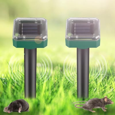 Set van 2 Ultrasone Mollenafweermiddelen - Waterdicht en Zonne-energie - Effectieve Mollenbestrijding en Dierenvriendelijk