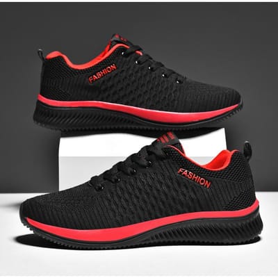 Chaussures d'été respirantes pour hommes, chaussures de course légères, de sport, de tennis, à lacets 39 black