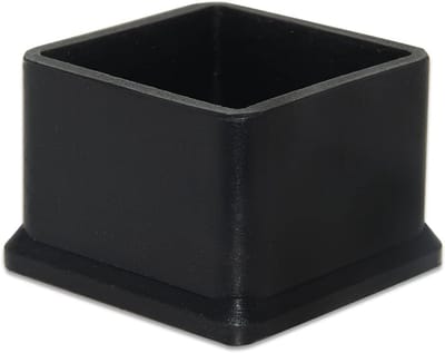 Vierkante Siliconen Voetdoppen voor Meubelpoten - Krasvrij & Geluidsarm - 50x50 mm Zwart