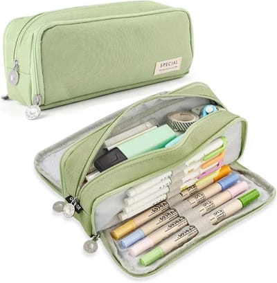 WiseGoods Luxe XL Etui 21x9cm - Etuis - Pennenzak - Schoolspullen - School & Kantoor Spullen - Cadeau - Kantoorartikelen - Groen
