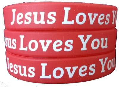 Siliconen Armband - Jesus Loves You - Rood