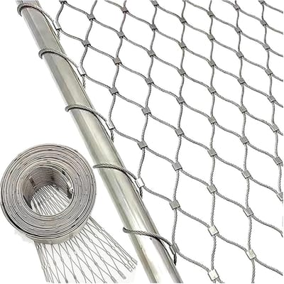 Afdekzeil Draadhekrol - Flexibel Stalen Net - Tuin en Balkon - Roestvrij en Duurzaam - 100x500 cm - Zilver