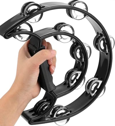 Dailygoods - Tambourine met Dubbele Rij en 20 Jingles voor Muziek en Feesten
