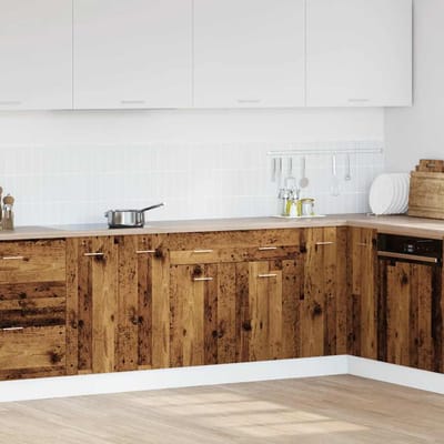 vidaXL - Onderkast - met - lade - Lyon - 80x46x81,5 - cm - bewerkt - hout - oud - houtkleurig