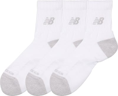 New Balance Active QTR Socks 3 Pack Unisex Sportsokken - WHITE