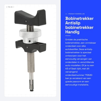 Dailygoods - Bobinetrekker - Antislip bobinetrekker - Handig voor vervanging - Compact formaat - Geschikt voor 4-cilinder motor - Perfect voor auto-on...