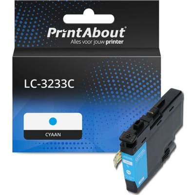 PrintAbout huismerk Inktcartridge LC-3233C Cyaan Geschikt voor Brother