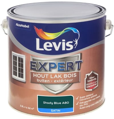Levis - Expert Hout Lak Buiten Satin Mix - Shady Blue A80 - Mengverf - 2,5 L
