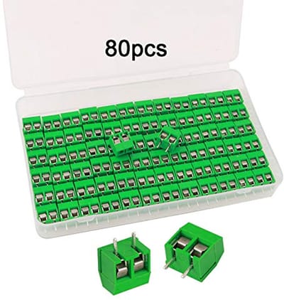 Premium 2-pins PCB Mount Screw Terminal Block Set - 80 stuks, 5.08 mm, geschroefde verbindingen