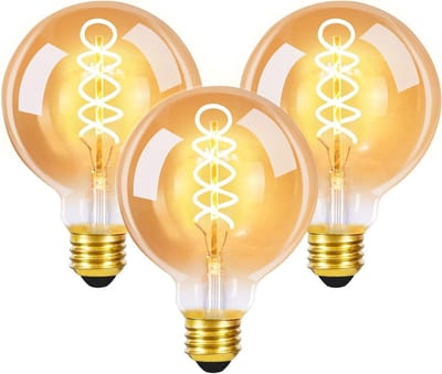 NETTLIFE G80 Filament lamp - 2200K Warm wit - E27 - Retro lamp - 4W Edison lamp - globe lampen - 3 Stuks - Amber