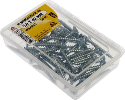 Deltafix spaanplaatschroef platkop / kruiskop verzinkt 5.0 x 40 mm 50 st.