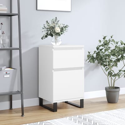 vidaXL - Dressoir - 40x35x70 - cm - bewerkt - hout - wit
