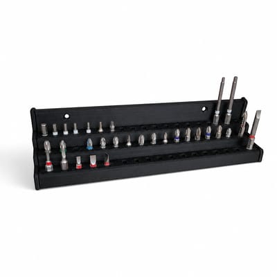 Professionele 51-Bits Organizer Wandhouder - 3-laags - Zwart - bithouder - 51 bits - 27 x 6,4 cm