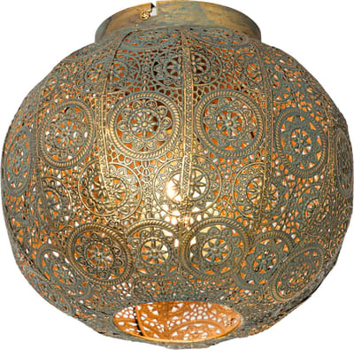 QAZQA baloo - Oosterse Plafondlamp - 1 lichts - Ø 28.5 cm - Groen - Woonkamer | Slaapkamer | Keuken