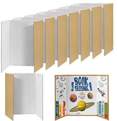 Groot drievoudig posterbord 40" x 28" - 8 stuks presentatiekarton voor schoolprojecten en beursgebruik