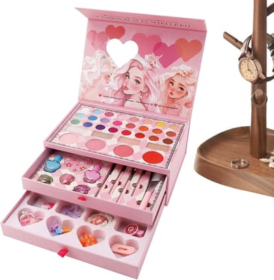 Make-up koffer kinderen - Prinsessen cosmetica - Spelletjes en optredens - Wasbaar en mild - 25 x 175 cm