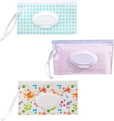Doos voor vochtige doekjes, 3 herbruikbare en draagbare dozen, dispenser voor vochtige doekjes, babytas