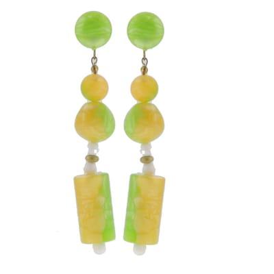 Behave - Oorbellen - Marmerlook Design - Zomertrend Accessoire - 10 cm