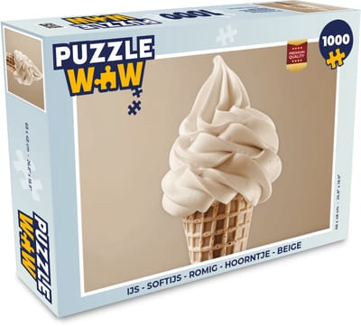 Puzzel IJs - Softijs - Romig - Hoorntje - Beige - Legpuzzel - Puzzel 1000 stukjes volwassenen
