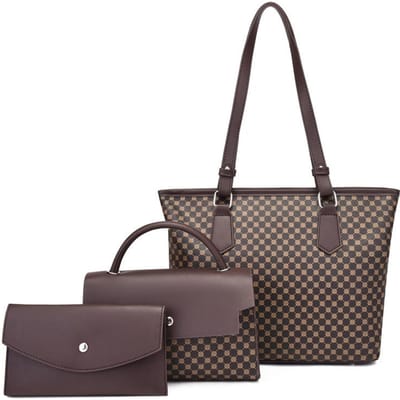 Nieuwe Dames Tas met Grote Capaciteit Driedelige Set Dames Hand Draagtas Okseltas Dames Eén-schouder Crossbody Tas Portemonnee Kaarttas gray