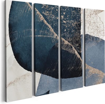 Artaza Canvas Schilderij Vierluik Abstracte Kunst - Marmer met Gloed - 80x60 - Foto Op Canvas - Canvas Print