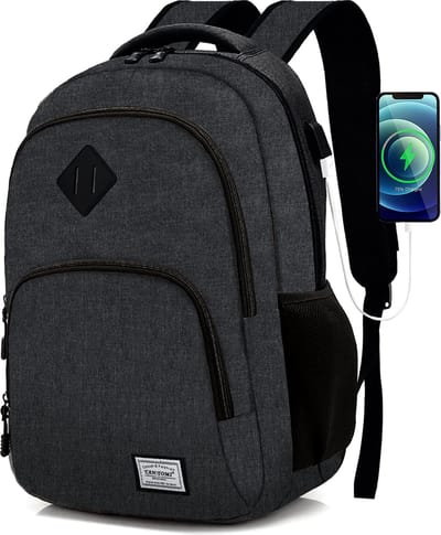 TAN.TOMI Rugzak - Schooltas - 28L - 15.6 inch - Laptoptas - USB Poort - Heren & Dames - Schooltassen - Spatwaterdicht - Zwart