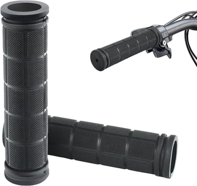 Dailygoods - 117mm Zwart Weerbestendig Rubberen Fietsstuurgrepen, 22mm Comfortabele Schokbestendige Mountainbike Grepen, Antislip Ergonomische Fietshandgrepen voor Kinderen MTB Stadsfiets