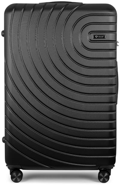 Solier Aventor STL1064 - Reiskoffer middelgroot 24 inch - ABS Plus - Cijferslot - 4 dubbele zwenkwielen - Zwart