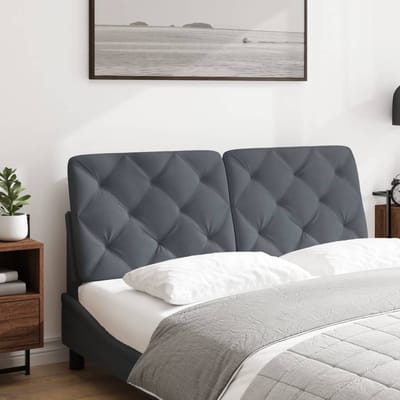 vidaXL - Hoofdbordkussen - 120 - cm - fluweel - donkergrijs