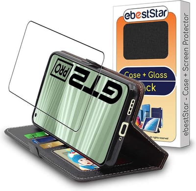 ebestStar - Hoes geschikt voor Realme GT 2 Pro 5G, Wallet Etui, Book case hoesje, Zwart + Gehard Glas