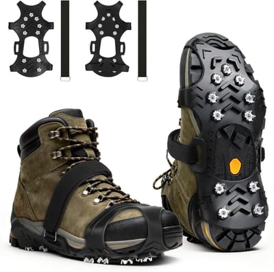 Schoenspikes voor optimale grip op sneeuw en ijs, met 11 roestvrijstalen tanden voor wandelen, hiken en klimmen