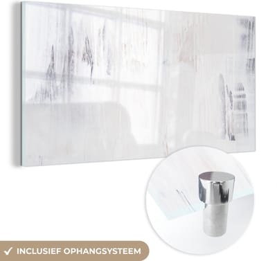 MuchoWow® Glasschilderij 40x20 cm - Schilderij acrylglas - Acrylverf - Verf - Design - Foto op glas - Schilderijen