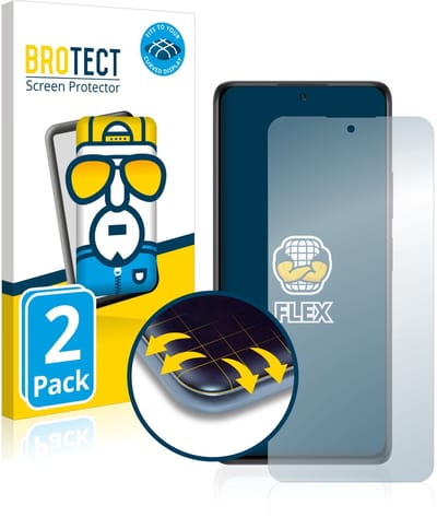 BROTECT - Screenprotector voor Xiaomi Redmi Note 10 - Folie Beschermfolie transparant volledig dekking - 2 Stuks
