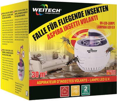 Weitech WK8204 Insectenvanger met Ventilator - 30 m² - USB