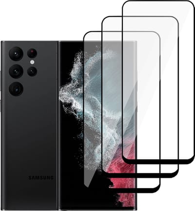 Screenprotector geschikt voor Samsung S22 Ultra – Glass Pet Folie – 3 Stuks