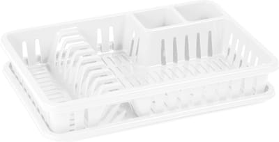 Plasticforte Afdruiprek met lekbak - 45 x 30 cm - wit - Afwassen/afdrogen - Afwasrekken - Kunststof