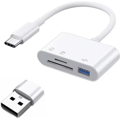 CHPN - Kaartlezer - Card reader - USB-C kaartlezer - Kaart lezer - USB-C met koppelstuk USB - Cardreader - 3 in 1 USB C kaartlezer - SD TF kaartlezer - Universeel